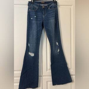Dear John Flare Distressed Blue Jeans